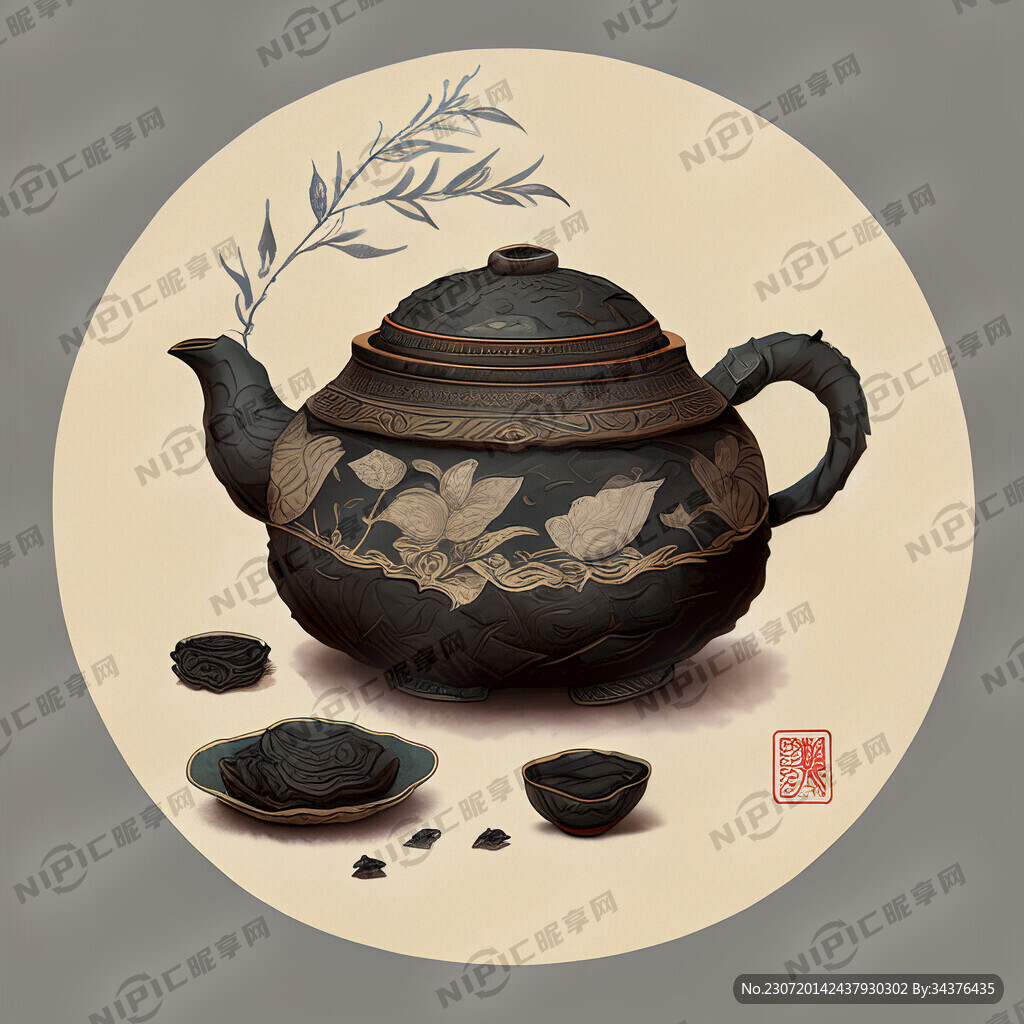 普洱茶 手绘