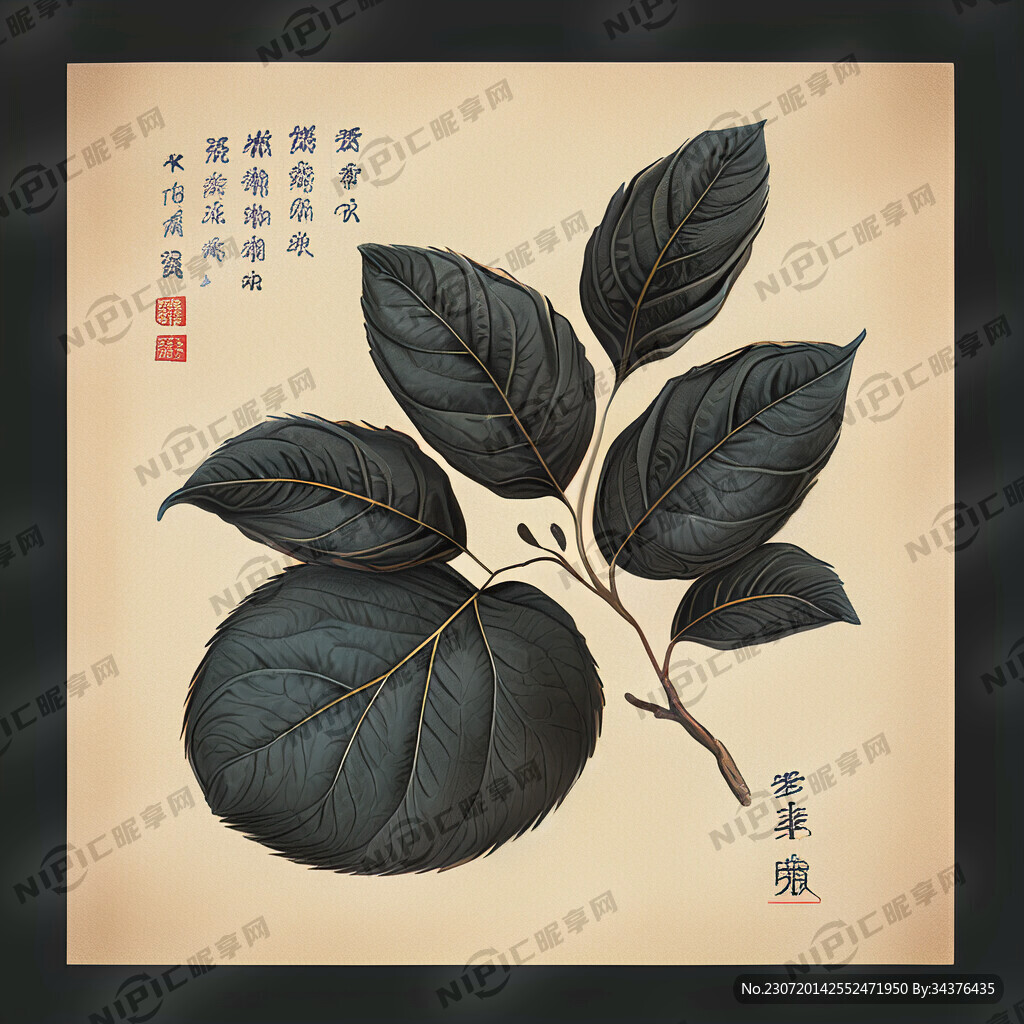 普洱茶叶 手绘