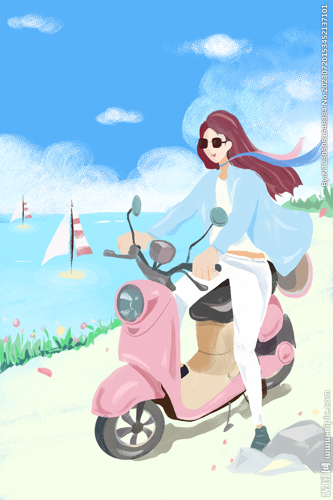 夏日旅行插画