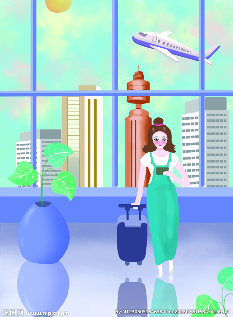 夏日旅游插画