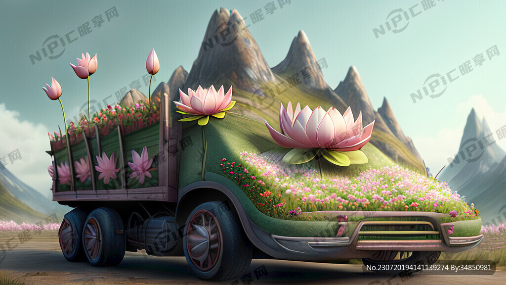 一辆卡车改装的花车