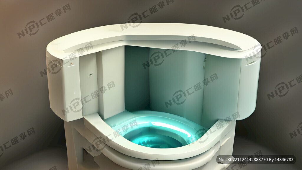 马桶 俯视图 晶莹剔透 科幻