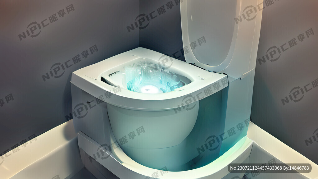 家用马桶 俯视 居中构图 科幻