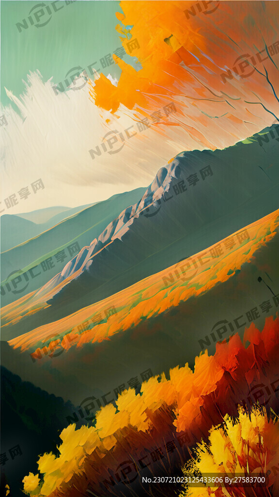 立秋 山峦叠嶂 远景 色调明亮