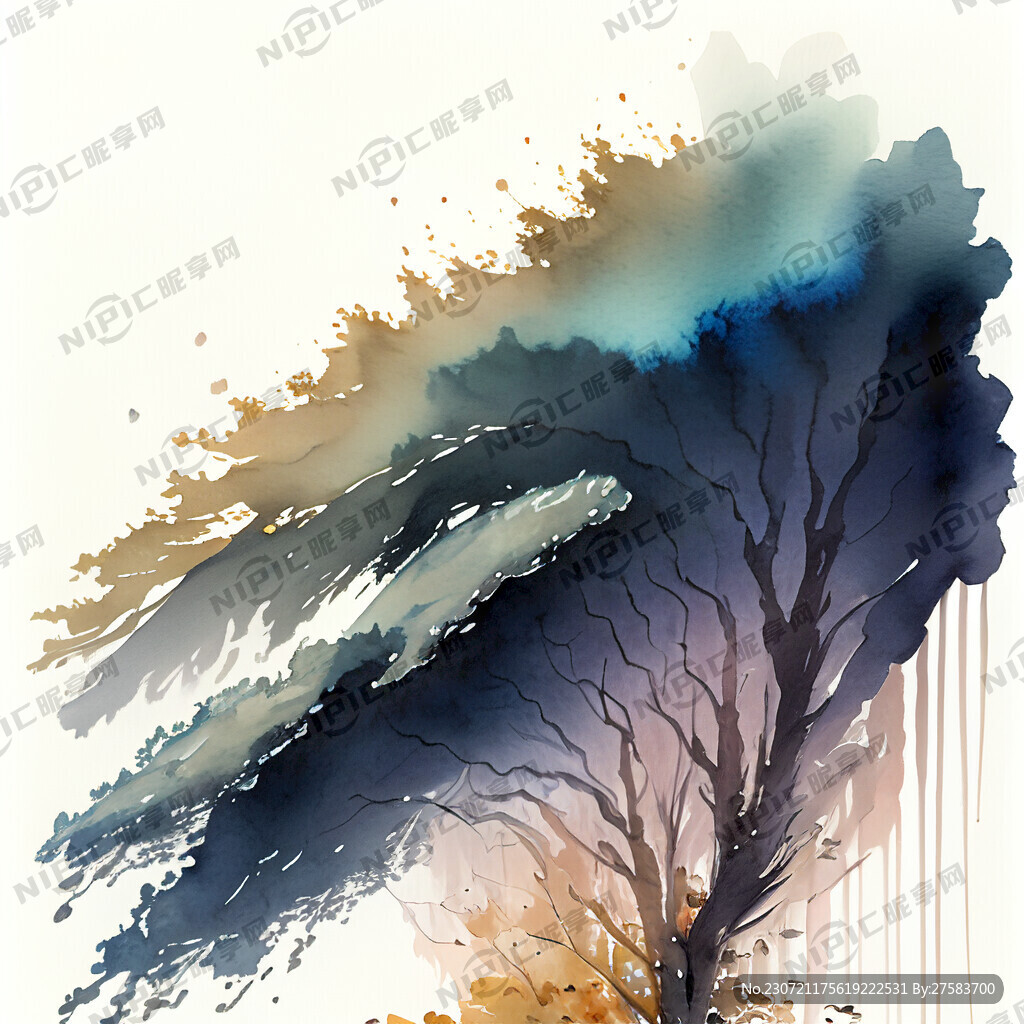 五谷 画面有水彩画的笔触