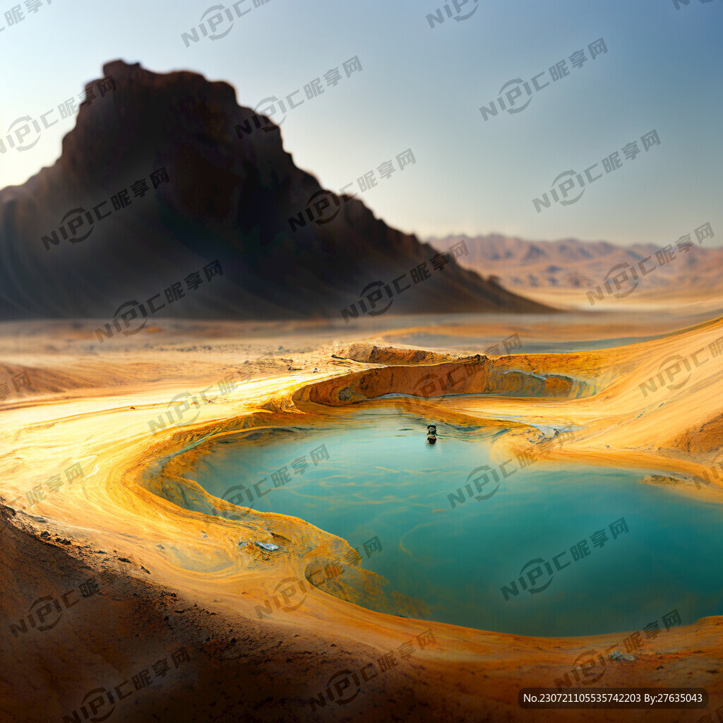 沙漠中的矿泉水 场景真实