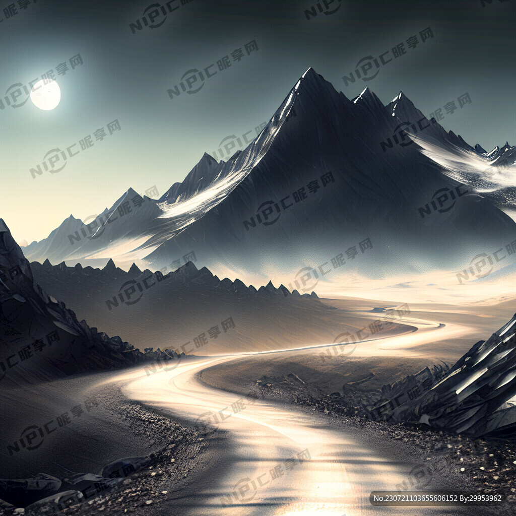 道路 月光 金属 山峰