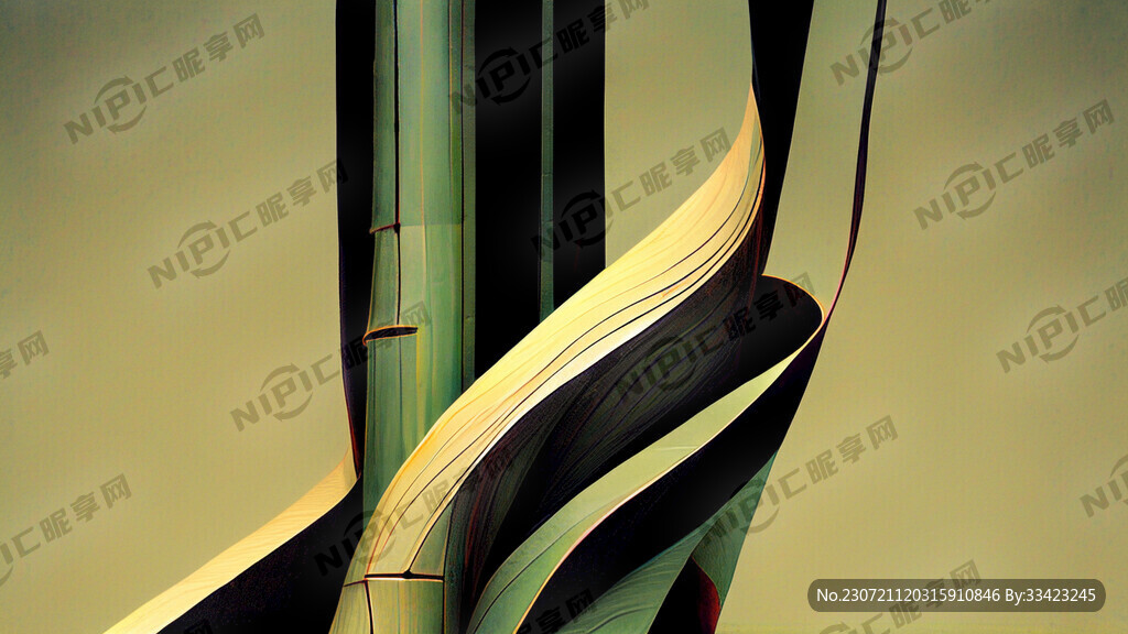 线条 竹子 立体 扭转