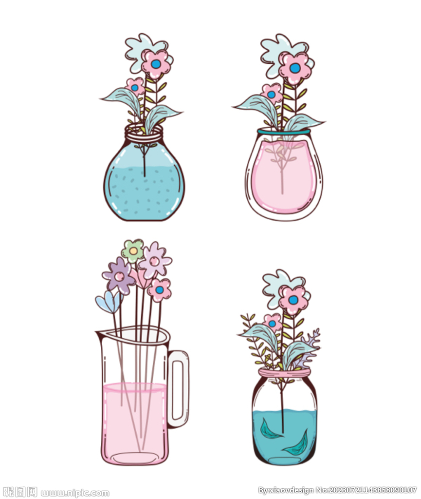 手绘花瓶