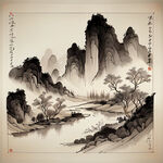 中国古风，手绘线稿