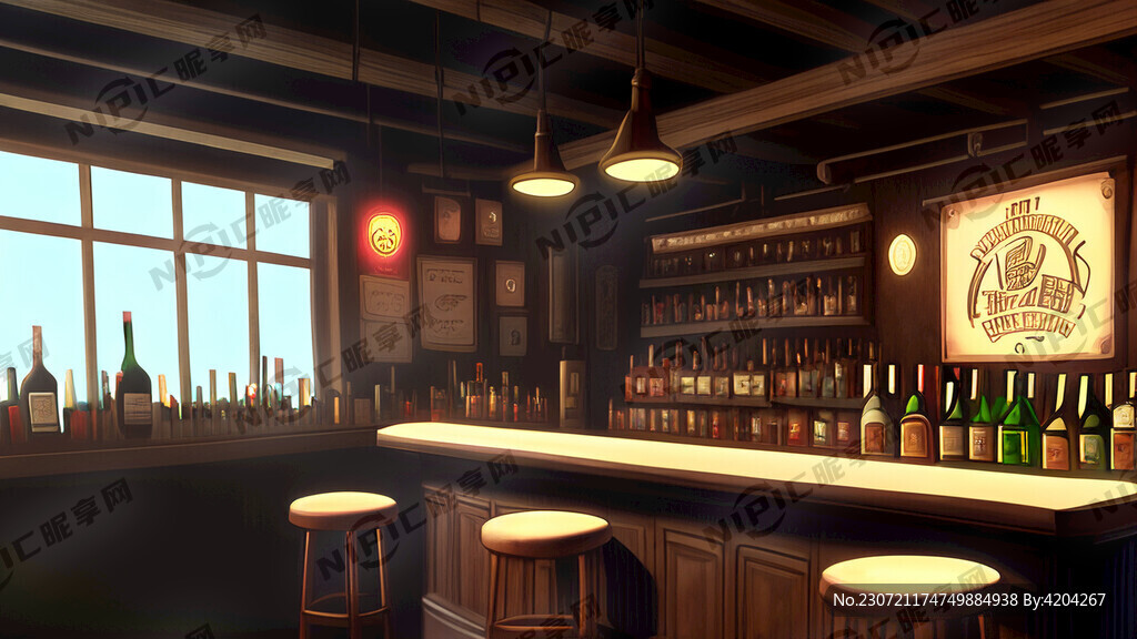 放满洋酒的吧台