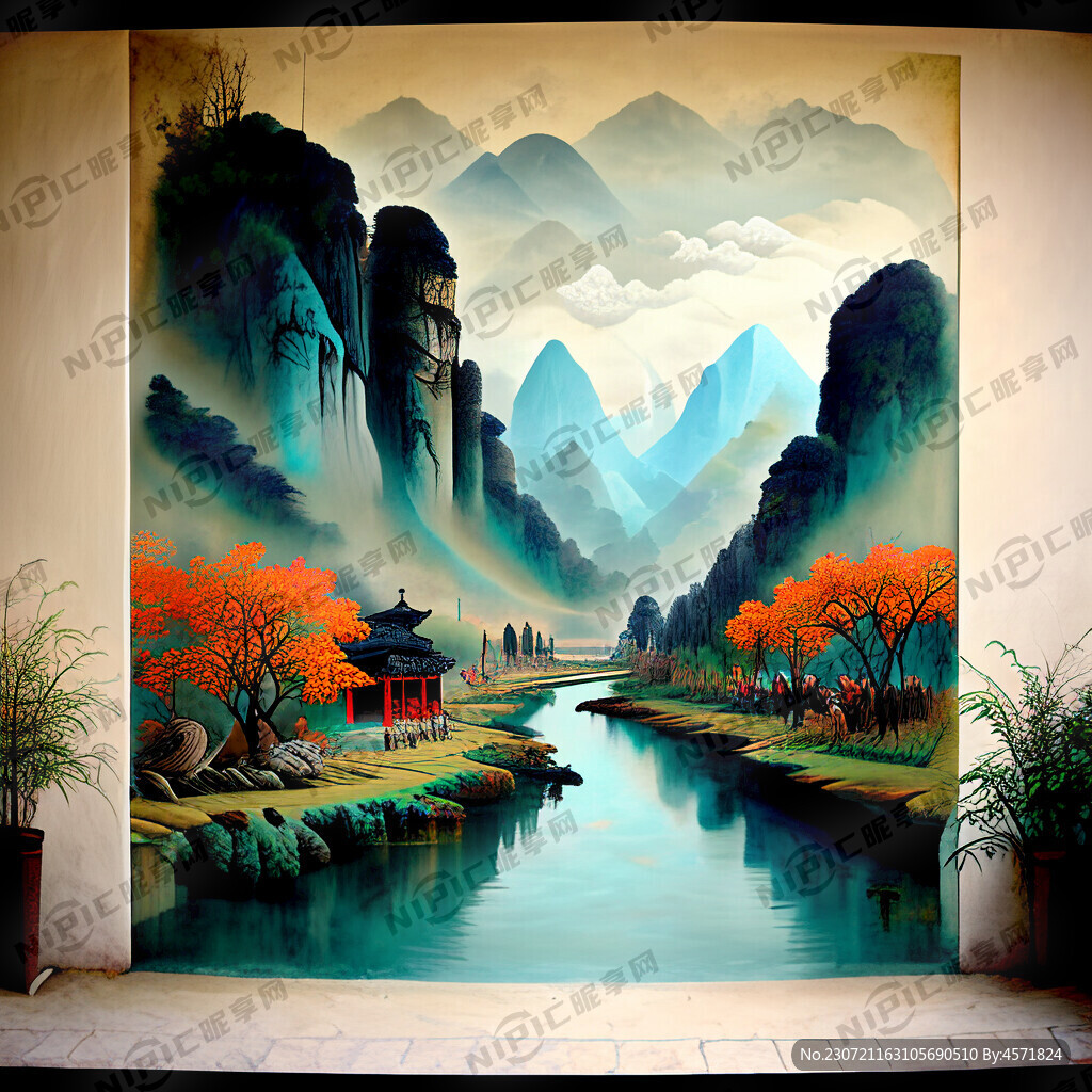 少数民族风格的墙画