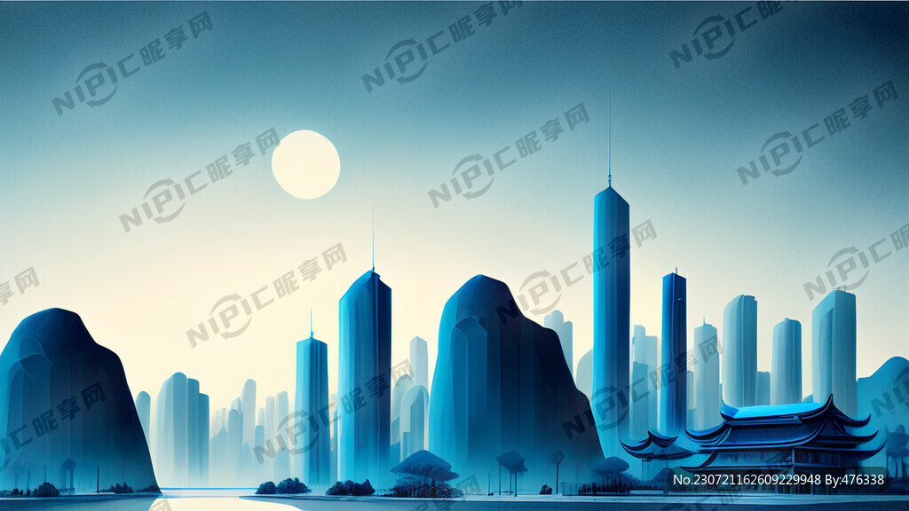 蓝色调未来科技感