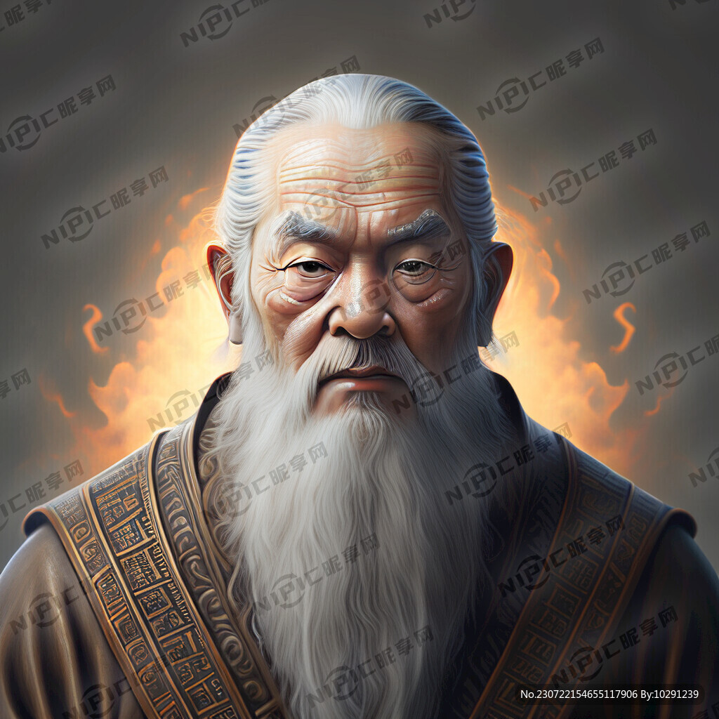 孔子画像细节清晰