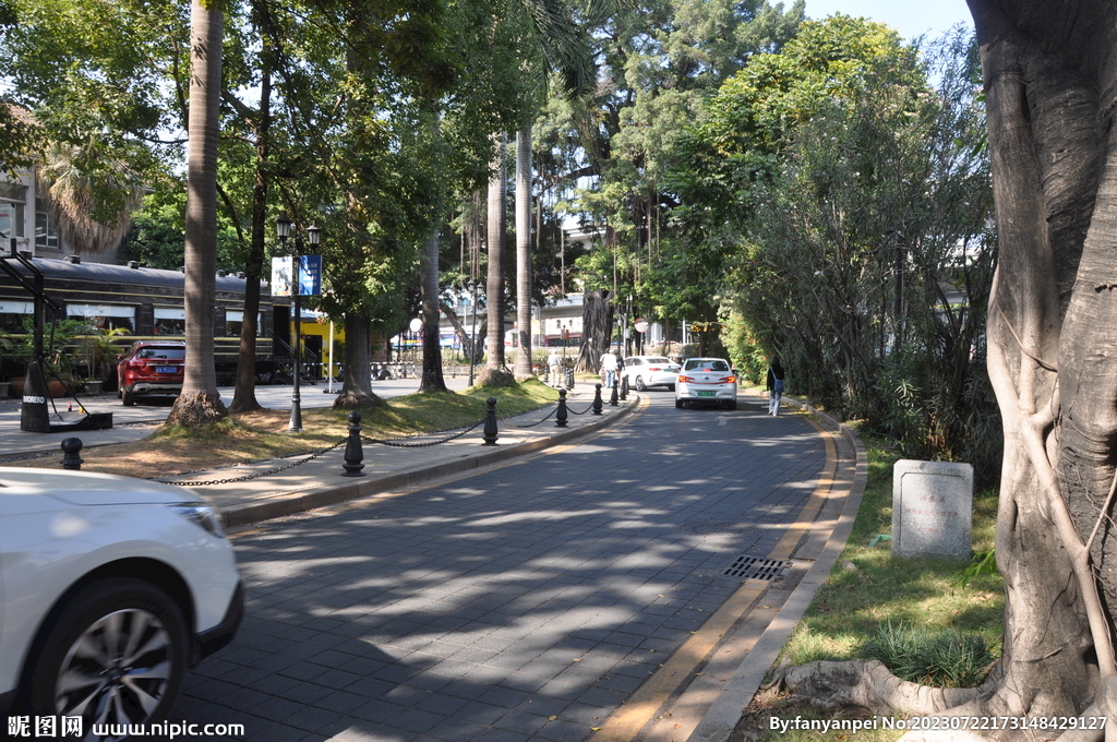 沙面环岛沿河林荫小路