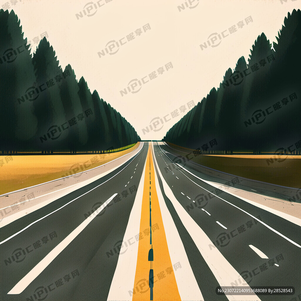 AI创作图简笔公路nipic.com-昵图网
