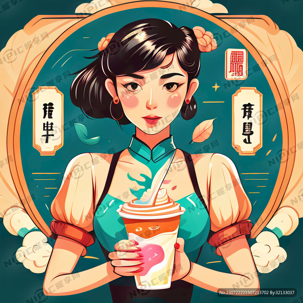 国潮卡通女性 美丽大方 可爱