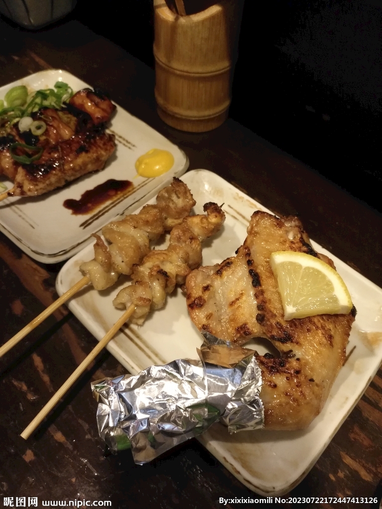 鸡肉串美食
