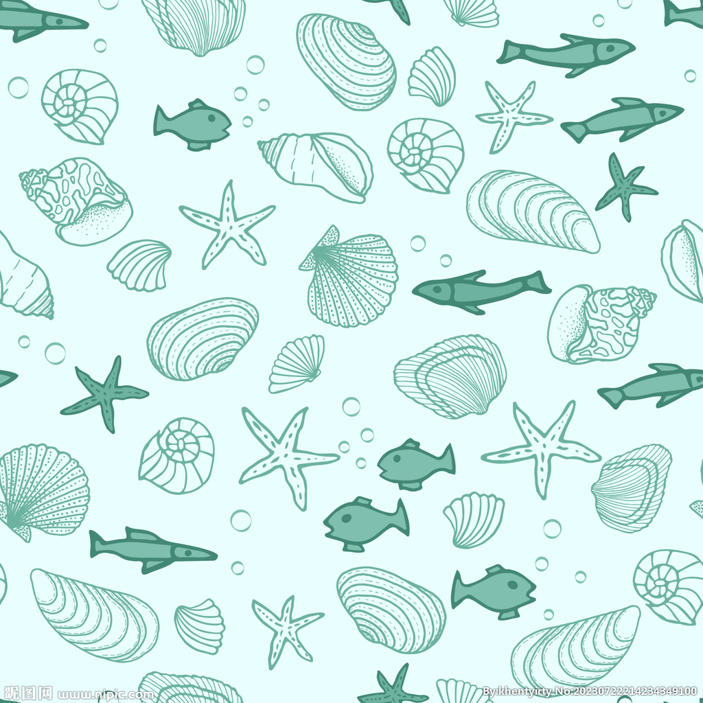 海螺贝壳海星图案