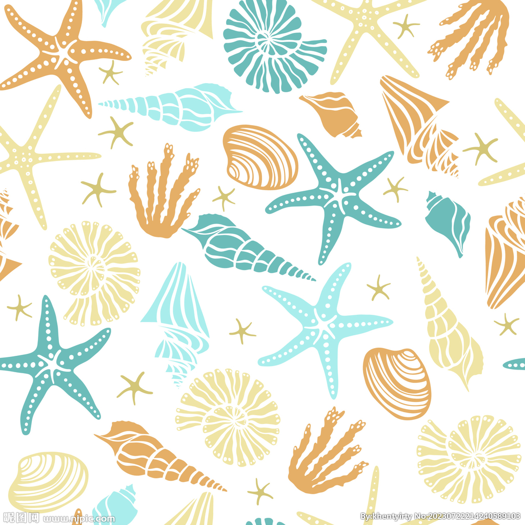 海螺贝壳海星图案
