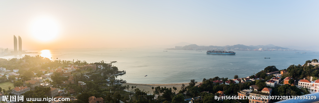 鼓浪屿日光岩日出全景