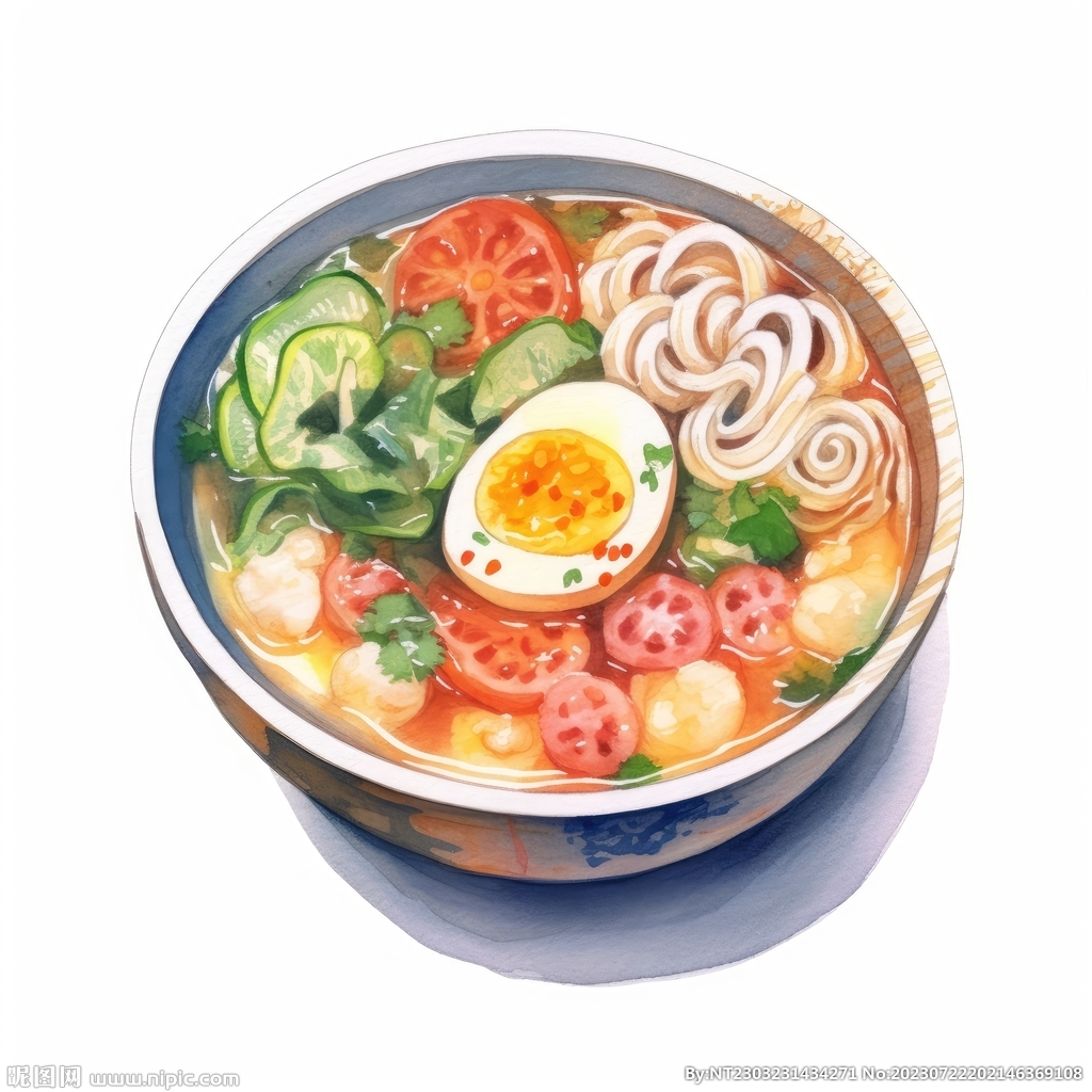 拉面插画 