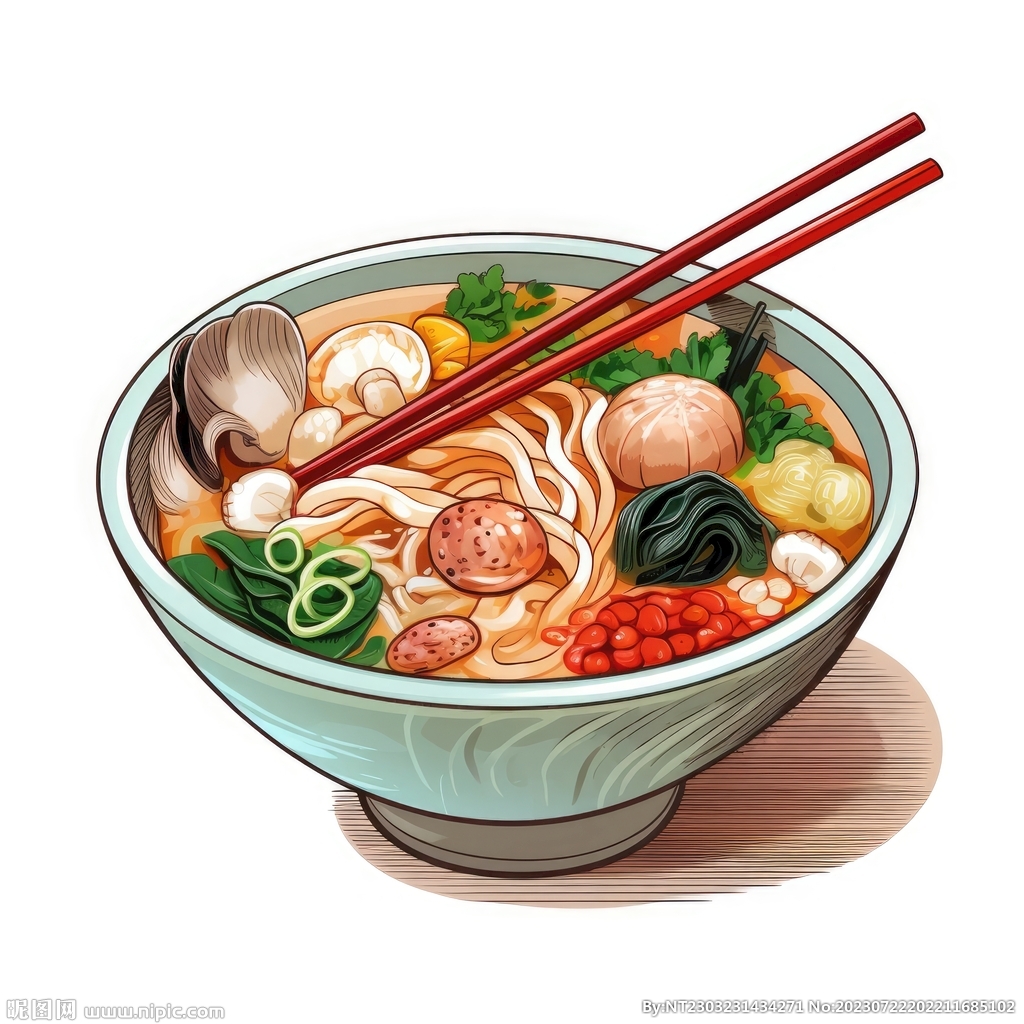 拉面插画 