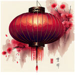 中国风平面图新年红色
