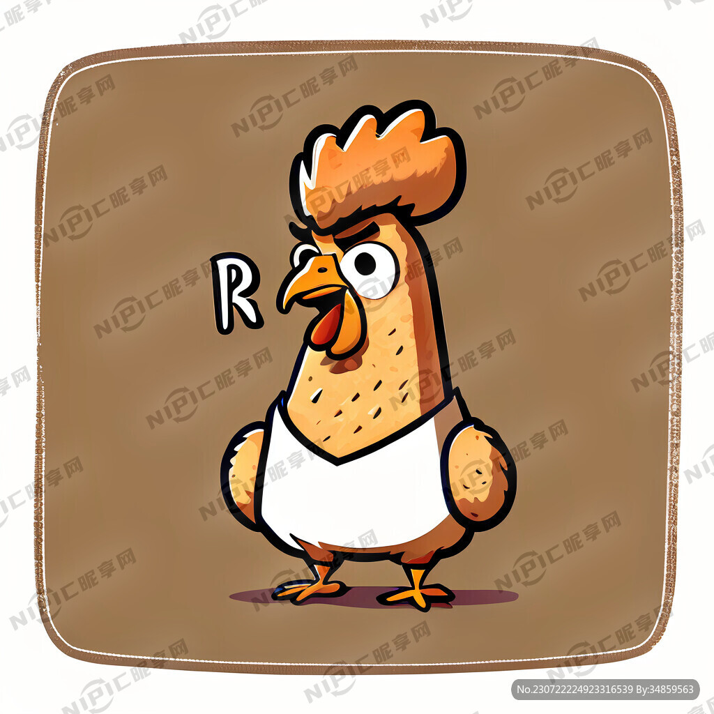 韩式炸鸡字母简笔画卡通头像