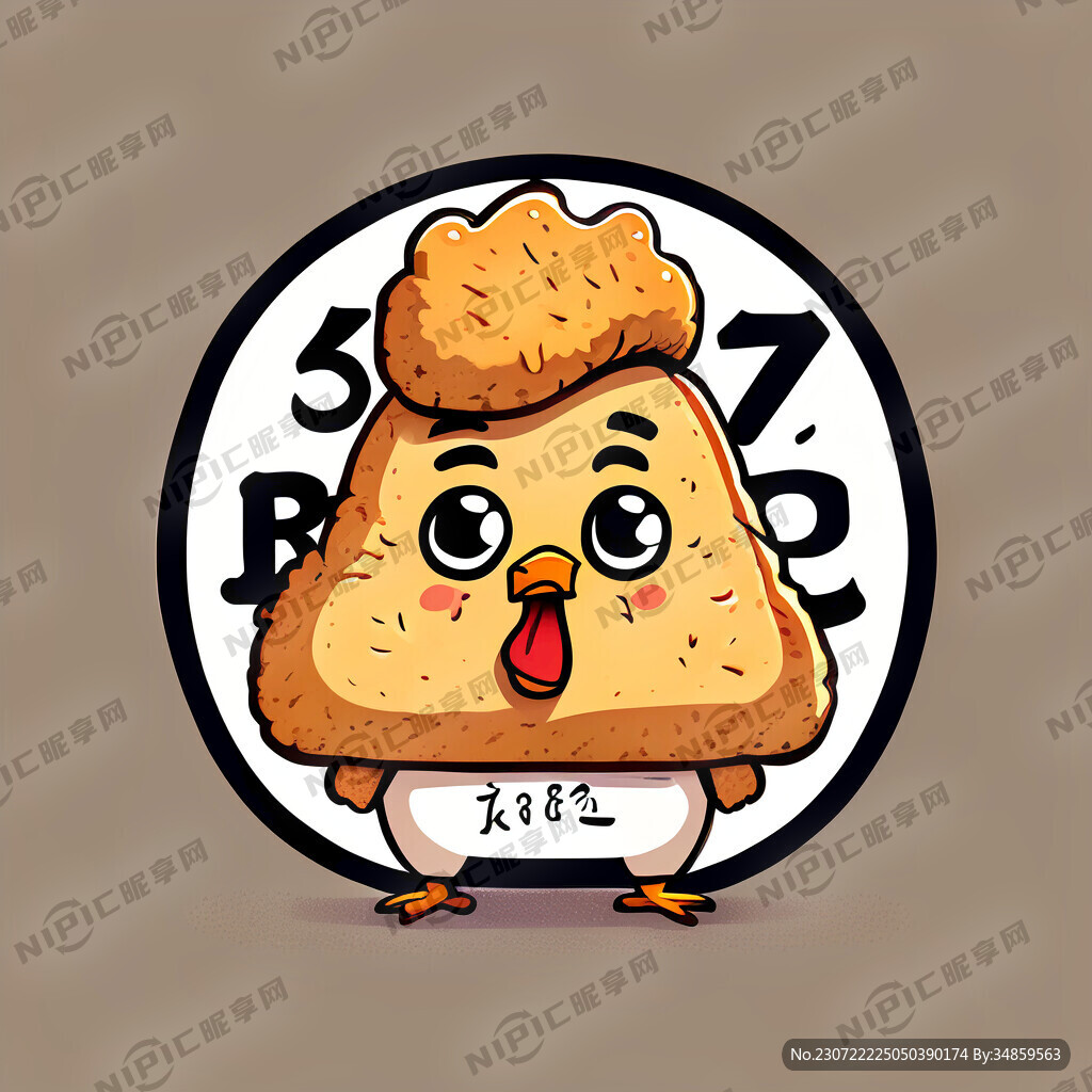 韩式炸鸡字母简笔画卡通头像