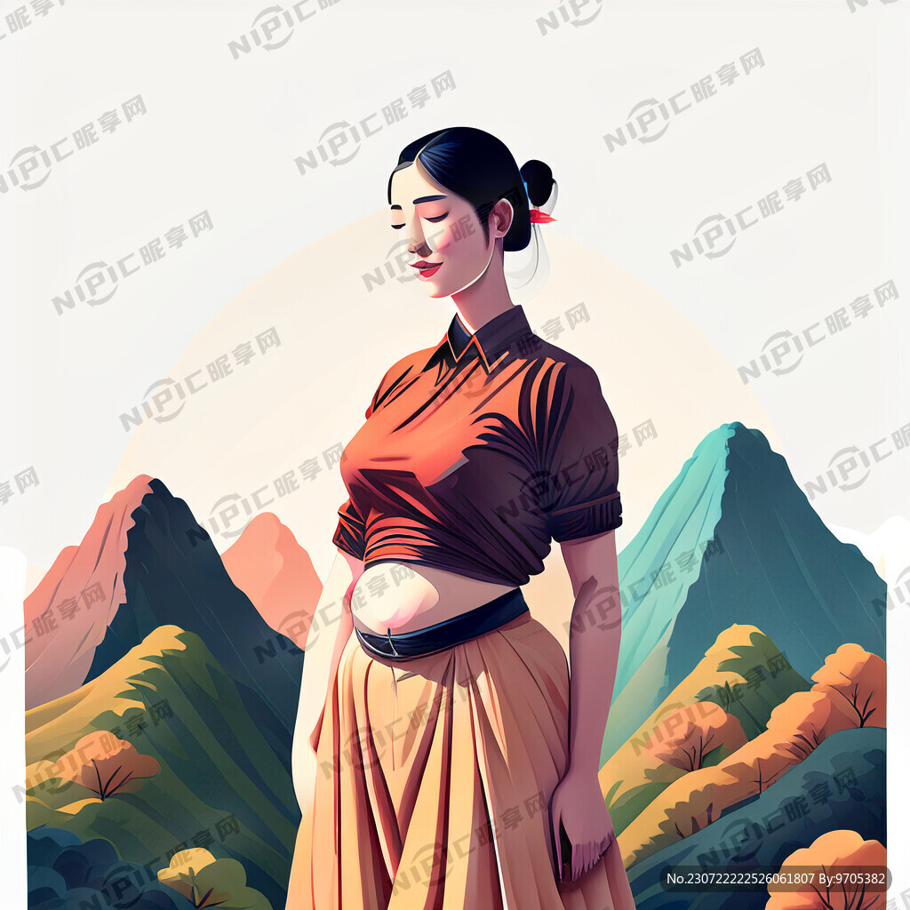 捧腹大小简笔彩色空白背景