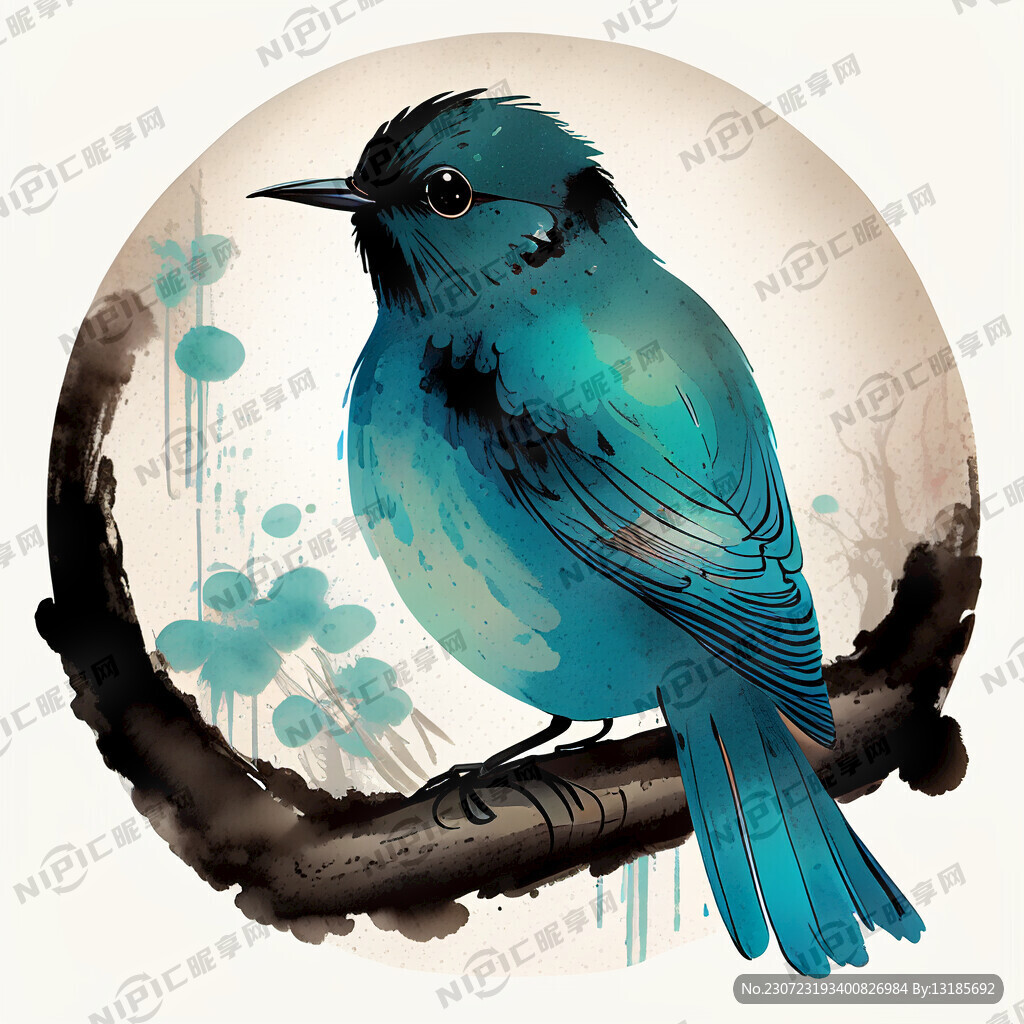 卡通吉祥物 中国神鸟青鸟