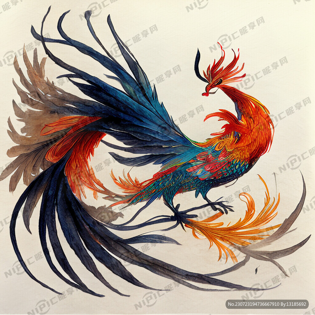 爱情中国风插画凤求凰