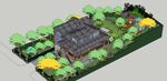 花园景区休息区模型