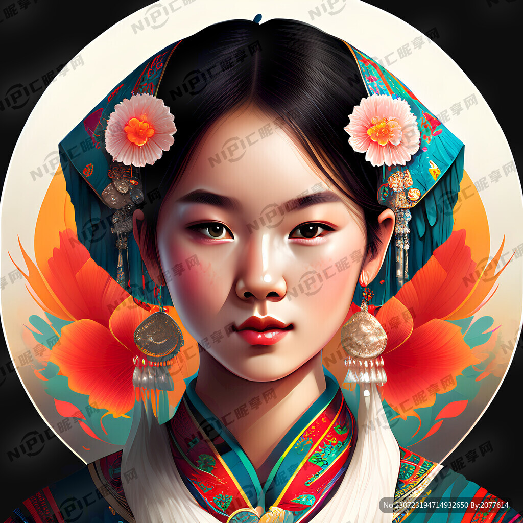 透明背景 苗族少女 只要头像