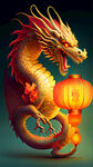 卡通龙，灯笼，喜庆，生肖龙，中国龙，