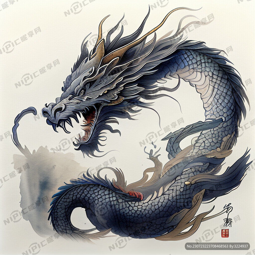 龙纹 毛笔字 海报 超高清