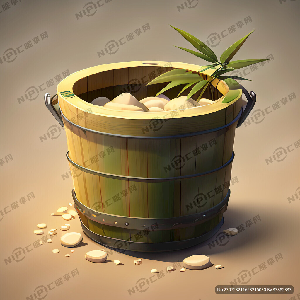 竹桶泡脚 卡通
