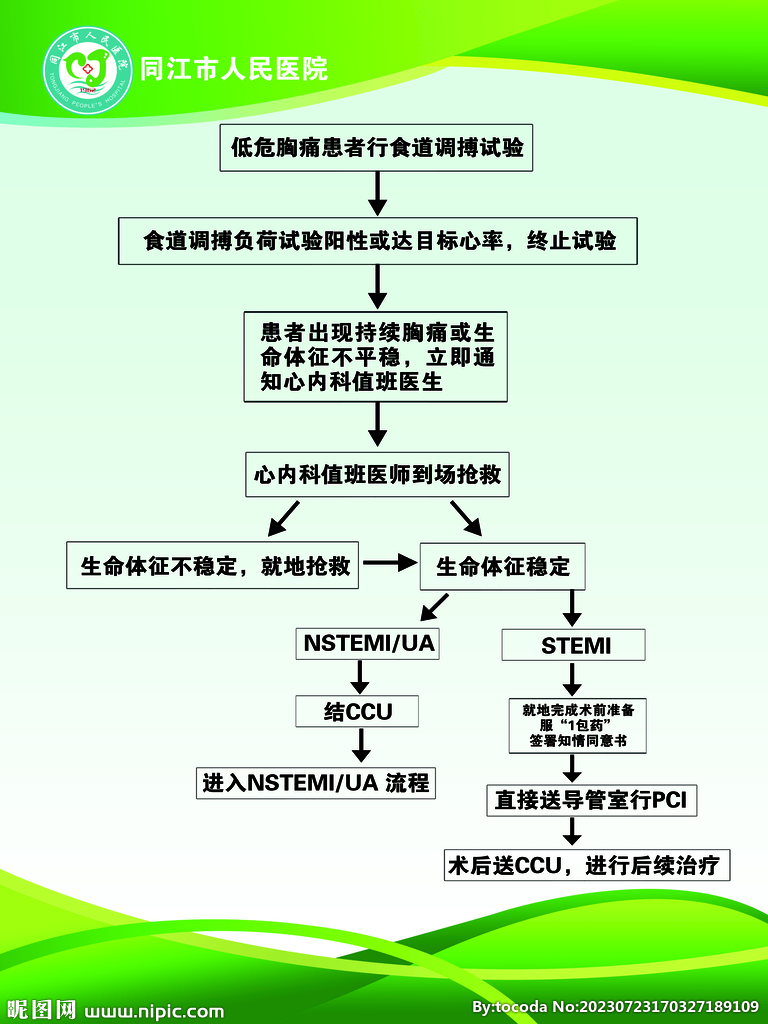 急性胸痛分诊流程图