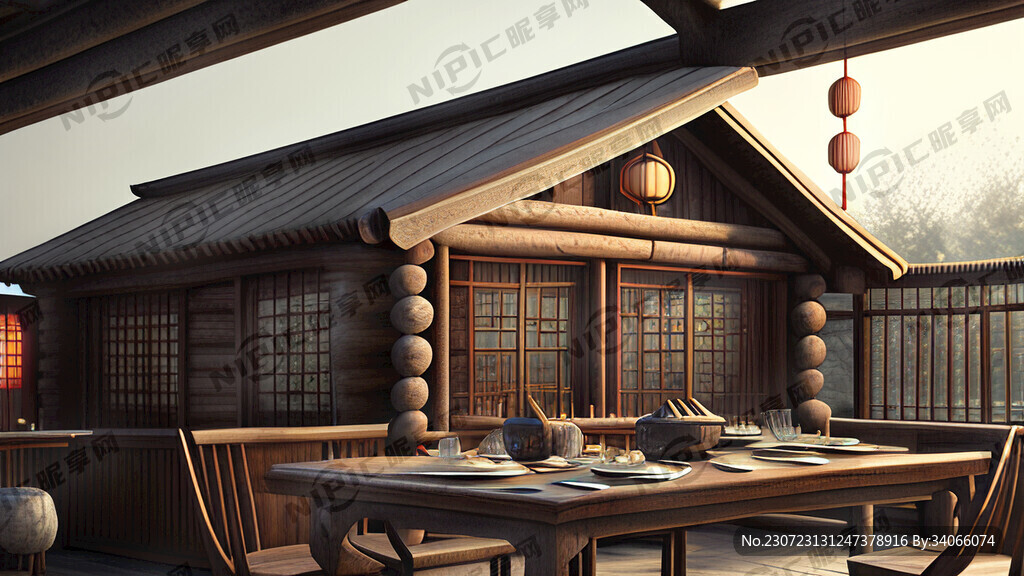 小木屋的餐厅
