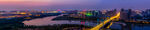 武汉城市夜景古田桥汉江全景