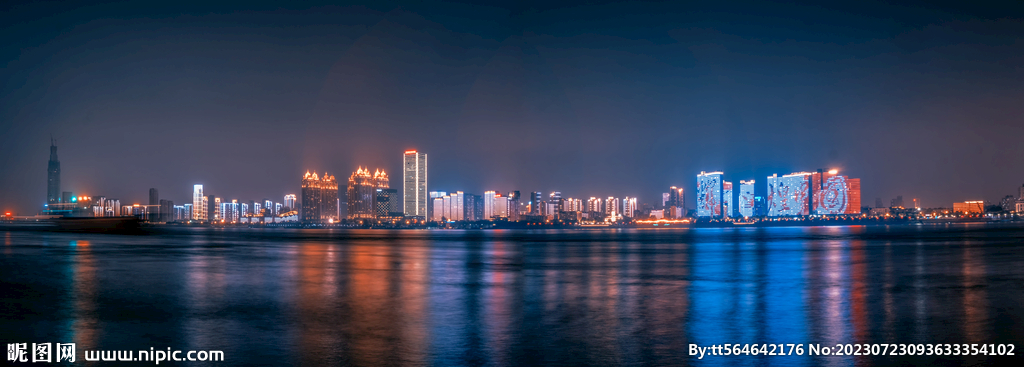 武汉长江两岸夜景图