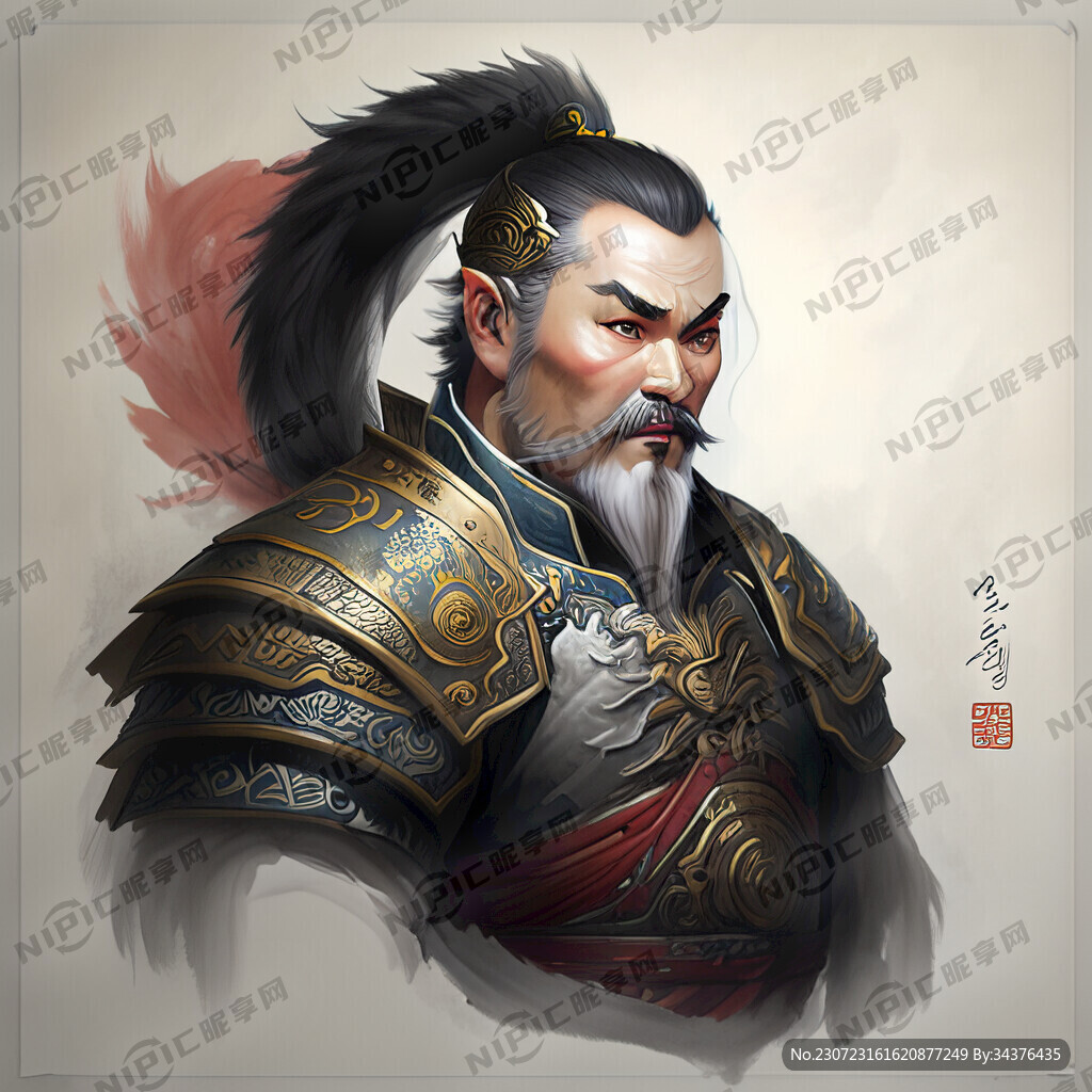 赵子龙 人物画 手绘