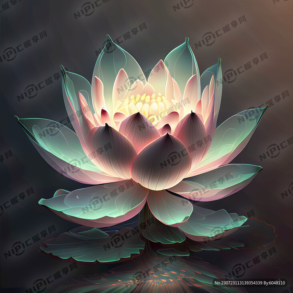 荷花 发光