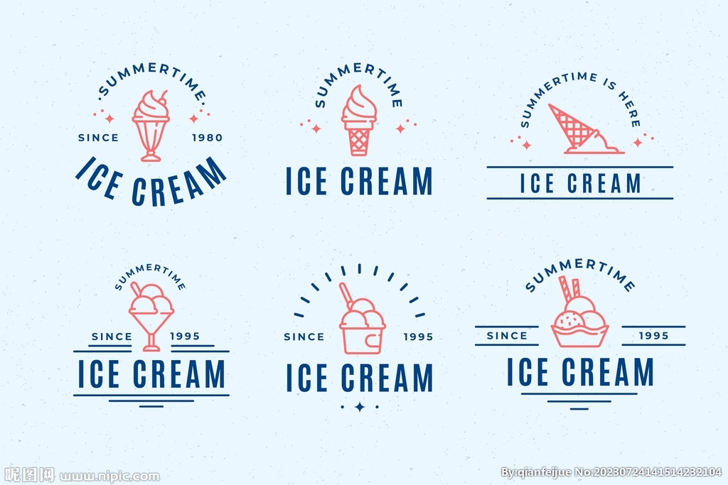 线性冰淇淋图标