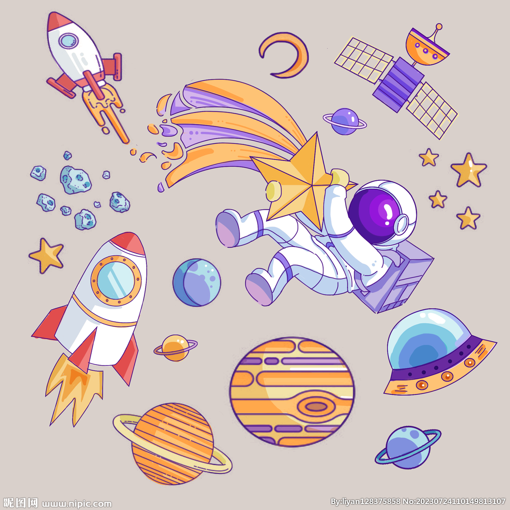 太空宇航员星球火箭飞船
