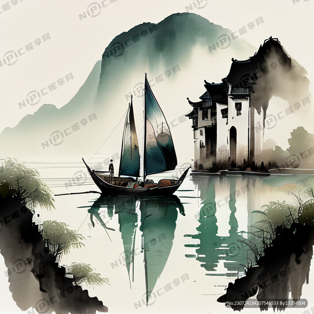 泉州惠安渔船扬帆卡通