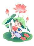西瓜卡通插画