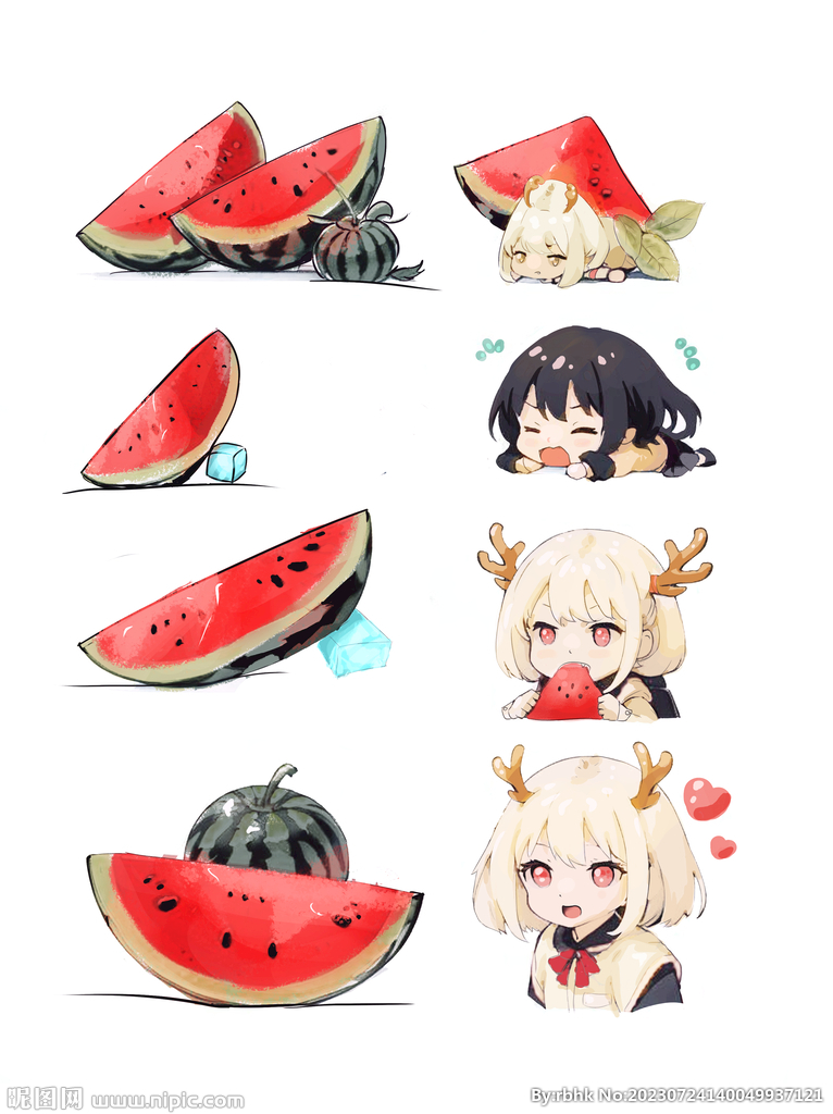 西瓜卡通插画