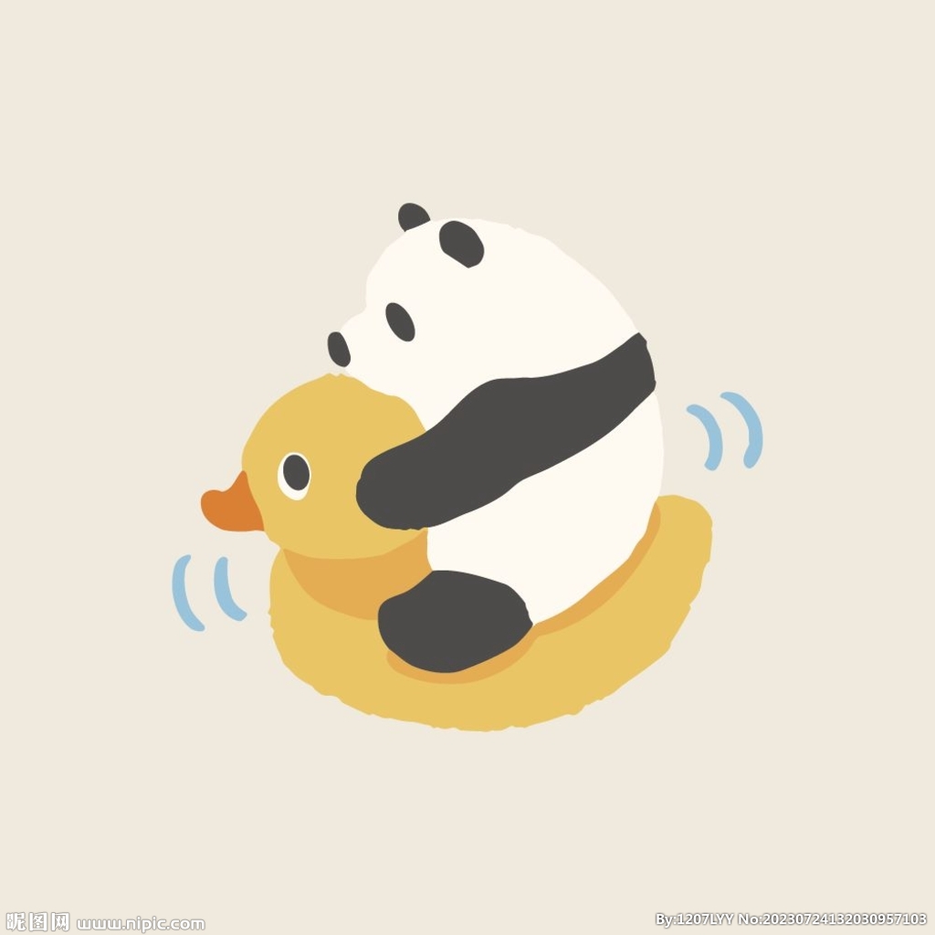 熊猫 小鸭子 图案印花  